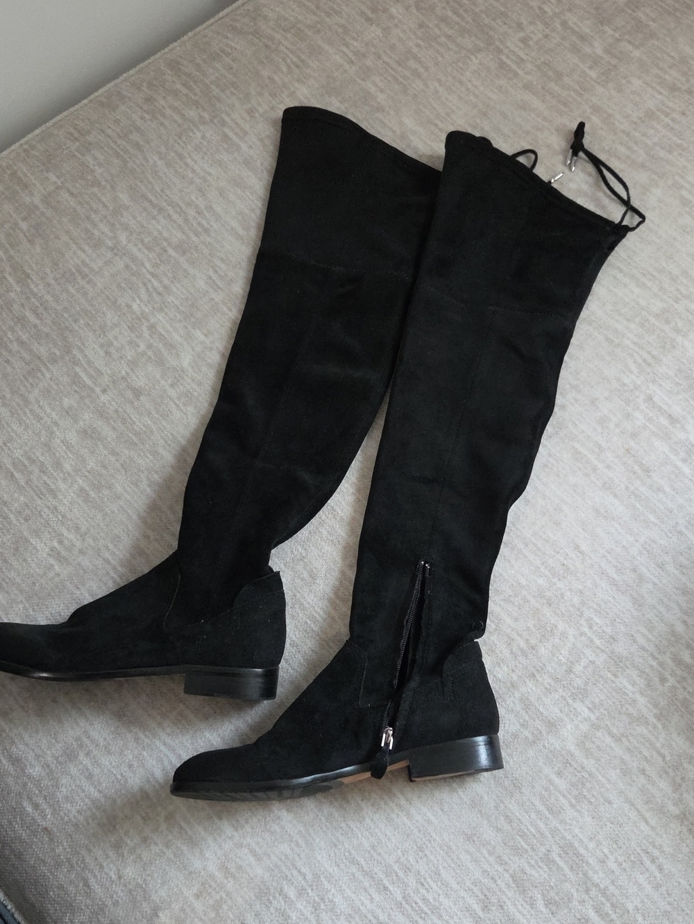 Dolce Vita Black Lace-Up Over-the-Knee Boots